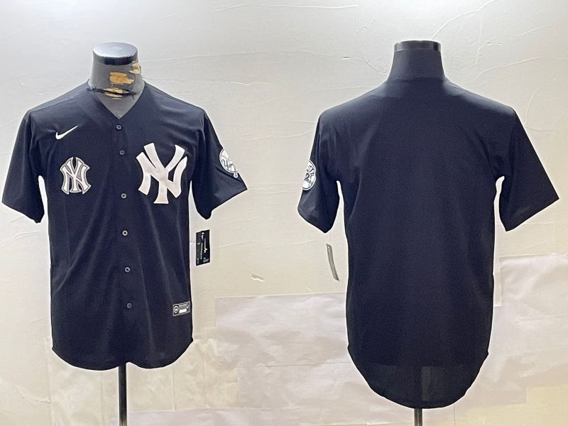 Men New York Yankees Blank Black Fashion Game Nike 2024 MLB Jersey style 3